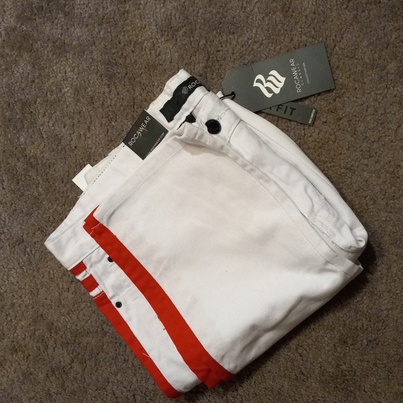 ROCAWEAR Red and white Slim skinny fit pants W38L32 - Picture 2 of 8